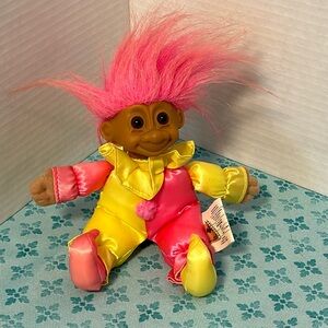 Vintage 1990's Russ plush troll clown doll.